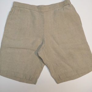 J. Jill Beige Linen Shorts Pockets Size Small